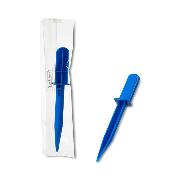 Bel-Art Sterileware Cupped Powder Spatula, Sterile, Individually-Wrapped, Blue, 15 cm, 100 per Pack - F36932-0150 - 100 Each
