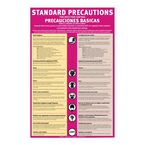 Brevis Standard Precaution Sign, English and Spanish - SPR7.ES.PL - 1 Each