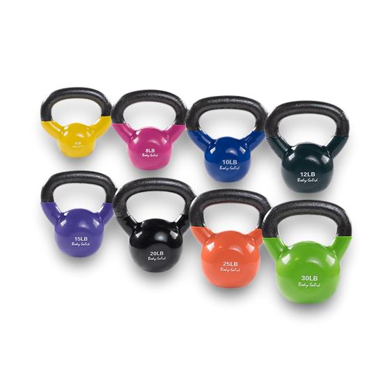 Body-Solid Inc. Vinyl-Dipped Cast Iron Kettlebells KBVS125 - 1.0 Set