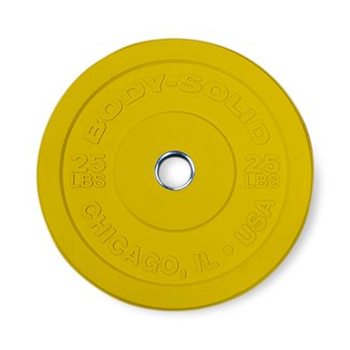 Body-Solid Chicago Extreme Bumper Plate, Yellow, 25 lb. - OBPXC25 - 1 Each
