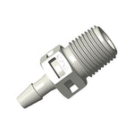 Threaded Connector, Barbed, Natural - Fits 1/8 inch ID Tubing (0.125, 3.18 mm) x 1/8" BSPT - BT4S4