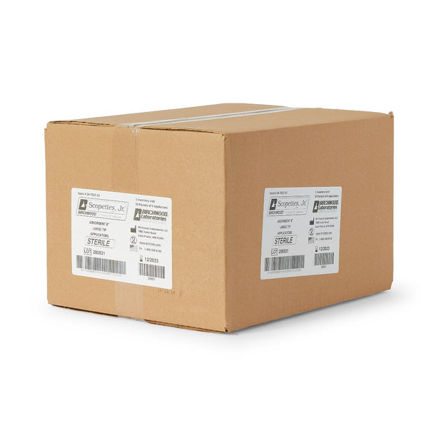 Birchwood Laboratories with Short Handle Scopettes Jr. 8" Swabs, Sterile - 34-7022-50 - 6 Each