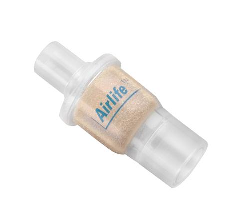 Hygroscopic Condense Humidifier, Type II, Small Volume, with 15 mm Male Connector and 15/22 mm Female/Male Connector, AirLife Heat Moisture Exchangers - 003004 - 50 Each