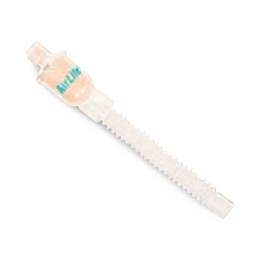 Hygroscopic Condense Humidifier, Type I, Adult, with 6" Flextube, 15 mm Iso Male Connector for Y-Piece and 15 mm Female Connector for ET tube, Standard Luer Lock Port for Gas Sampling, AirLife Heat Moisture Exchangers - 003010 - 1 Each