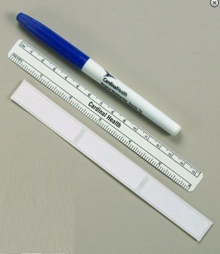 Cardinal Utility Taper-Tip Skin Marker with 6" Ruler and Labels - BXT250PRLZ