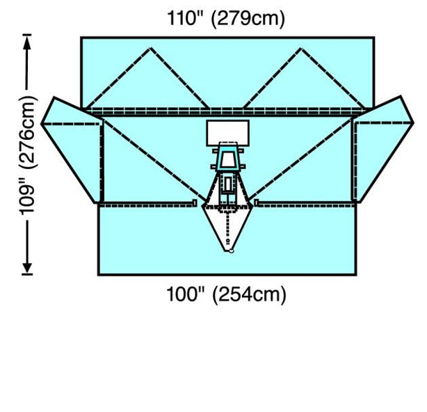 Cardinal Laparoscopic-Assisted Laparoscopically Assisted Vaginal Hysterectomy (LAVH) Drape with Fluid Control Pouch, 124" x 125" - 29474 - 8 Each