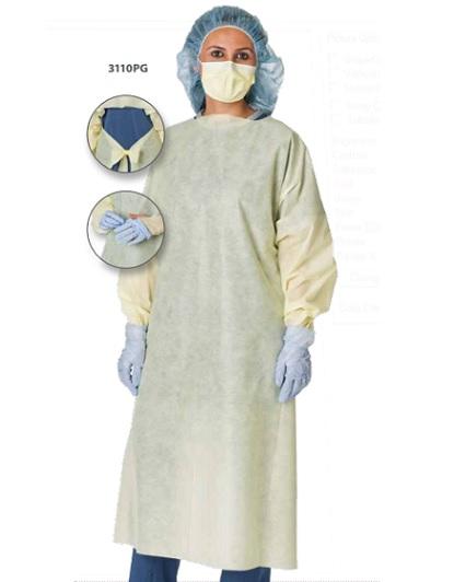 Cardinal Health Yellow Over-the-Head SMS Isolation Gowns 3111PG - 100.0 Each