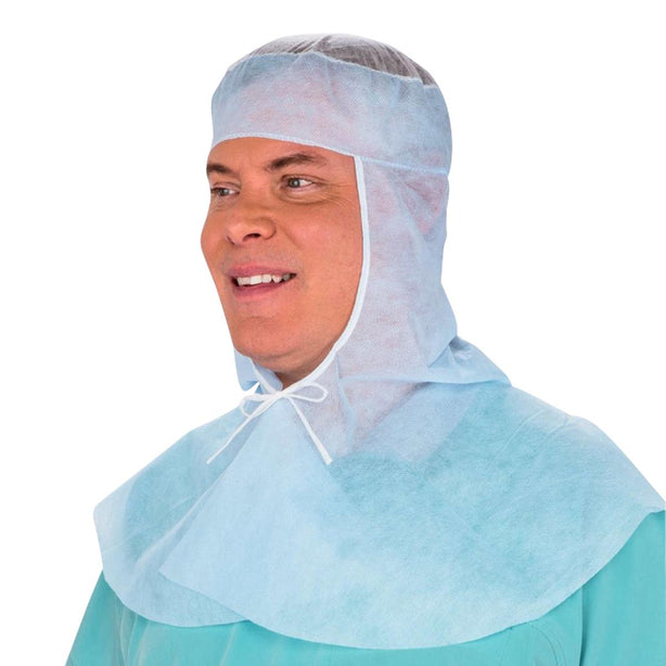 Cardinal Health Blue Surgical Hood with Shield and Beard Covers 4381 - 100.0 Each - MDL-BXT4381