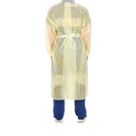 Cardinal Over-the-Head SMS Yellow Isolation Gown, AAMI Level 2, Yellow, Size XL - AT4437-XL - 100 Each