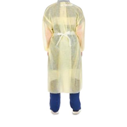 Cardinal Over-the-Head SMS Yellow Isolation Gown, AAMI Level 2, Yellow, Size XL - AT4437-XL - 100 Each