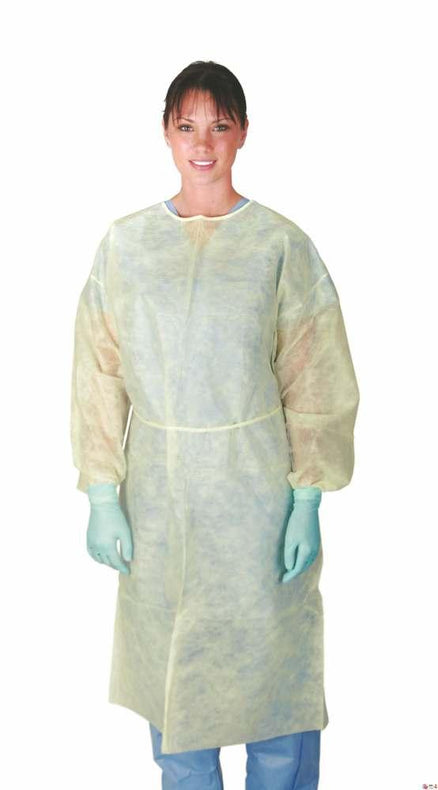 Cardinal Health Yellow Over-the-Head SMS Isolation Gowns AT4450-XL - 10.0 Each