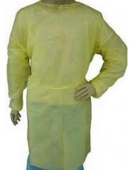 Cardinal Over-the-Head SMS Yellow Isolation Gown with Overlapping Back Panels - AT4488-2XL - 1 Each