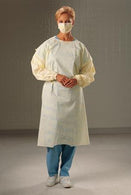 Cardinal Over-the-Head SMS Yellow Isolation Gown, AAMI Level 2, Overhead, Size M - AT4498-BD - 10 Each