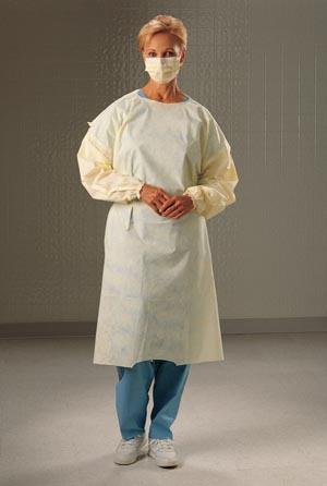 Cardinal Over-the-Head SMS Yellow Isolation Gown, AAMI Level 2, Overhead, Size M - AT4498-BD - 10 Each