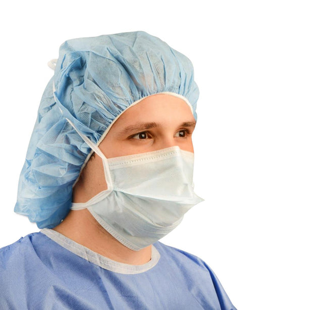 Cardinal Tie Closure ASTM Level 1 Duckbill Surgical Mask with Poly Inner Layer, White - AT51334 - 300 Each