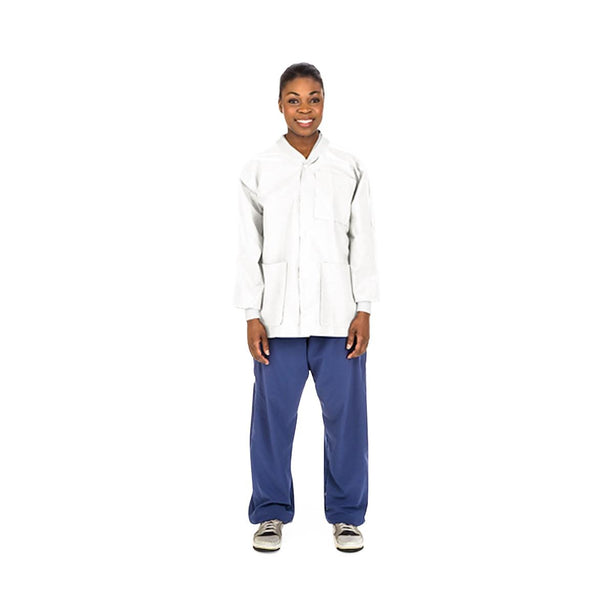 Cardinal Coats Hip-Length Lab Jacket, Disposable, Medical, White, Size L - C3630WHL - 100 Each