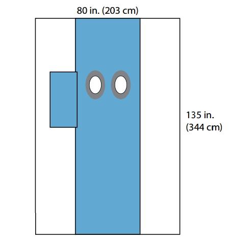 Cardinal Angiography Drape Sheets with Clear Side Panels - D2286 - 20 Each - MDL-BXTD2286