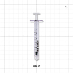 Medallion Syringe, Male Luer Lock, White - 1 ml - C1007