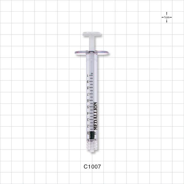 Medallion Syringe, Male Luer Lock, White - 1 ml - C1007