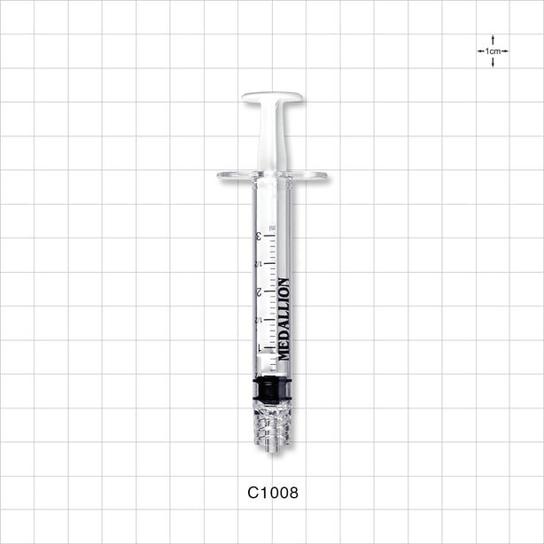 Medallion Syringe, Male Luer Lock, White - 3 ml - C1008