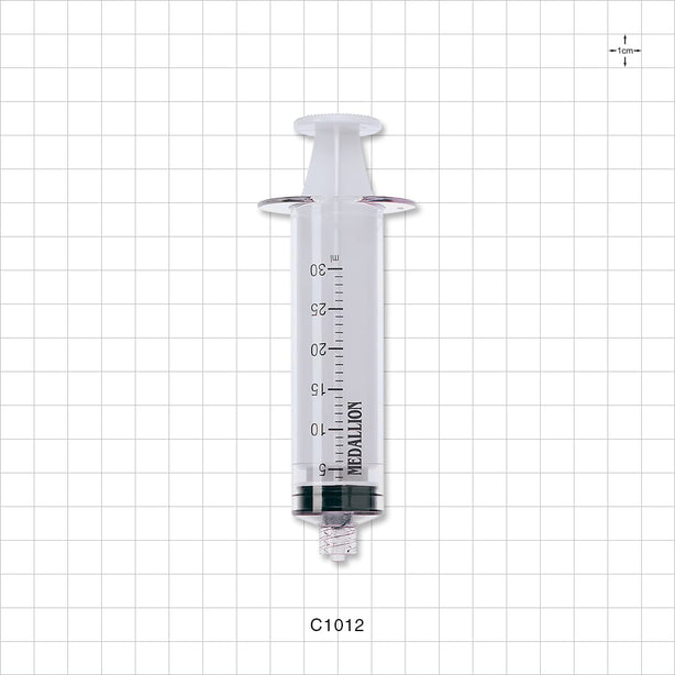 Medallion Syringe, Male Luer Lock, White - 30 ml - C1012