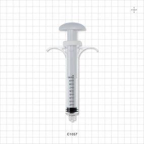 Control Syringe, Palm Pad Plunger, Wing Grip, Male Luer Lock - 10 ml - C1057
