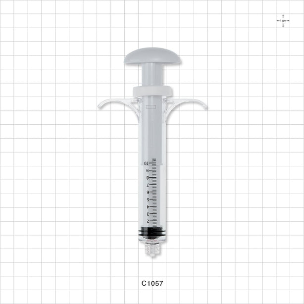 Control Syringe, Palm Pad Plunger, Wing Grip, Male Luer Lock - 10 ml - C1057