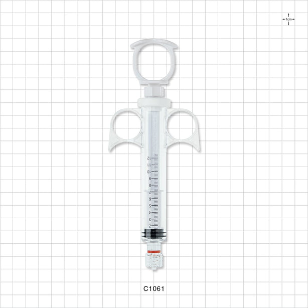 Control Syringe, Locking Plunger and Ring Grip, Rotating Male Luer Lock - 12 ml - C1061