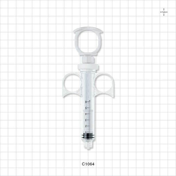 Control Syringe, Locking Plunger and Ring Grip, Male Luer Lock - 6 ml - C1064