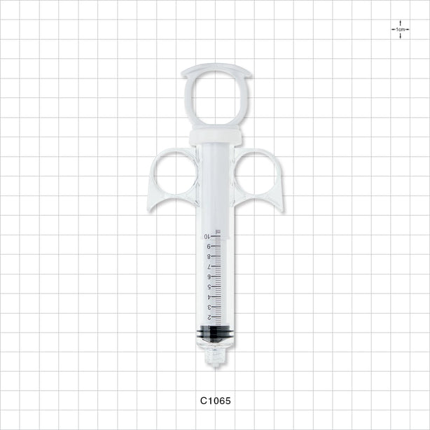 Control Syringe, Solid Ring Plunger and Grip, Male Luer Lock - 10 ml - C1065