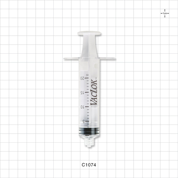 VacLok Negative Pressure Syringe, Male Luer Lock, White - 20 ml - C1074