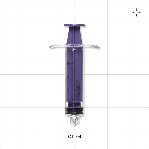 Medallion Syringe, Male Luer Lock, Wing Grips, Purple - 20 ml - C1104