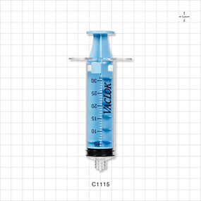 VacLok Negative Pressure Syringe, Male Luer Lock, Light Blue - 30 ml - C1115