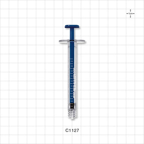 Medallion COP Syringe, Male Luer Lock, Blue, 192/Box - 1 ml - C1127