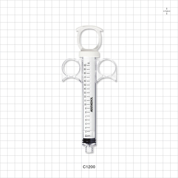 Control Syringe, Solid Ring Plunger and Grip, Open Bore - 20 ml - C1200