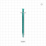 Two-Piece Syringe, Male Luer Slip, Zero Dead Space, Green - 1 ml - C2401