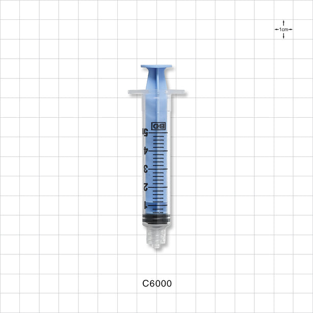 Syringe, Male Luer Lock, Light Blue - 5 ml - C6000