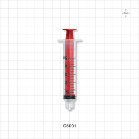 Syringe, Male Luer Lock, Red - 5 ml - C6001