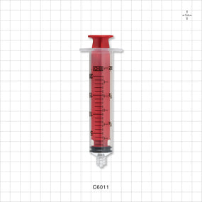 Syringe, Male Luer Lock, Red - 20 ml - C6011