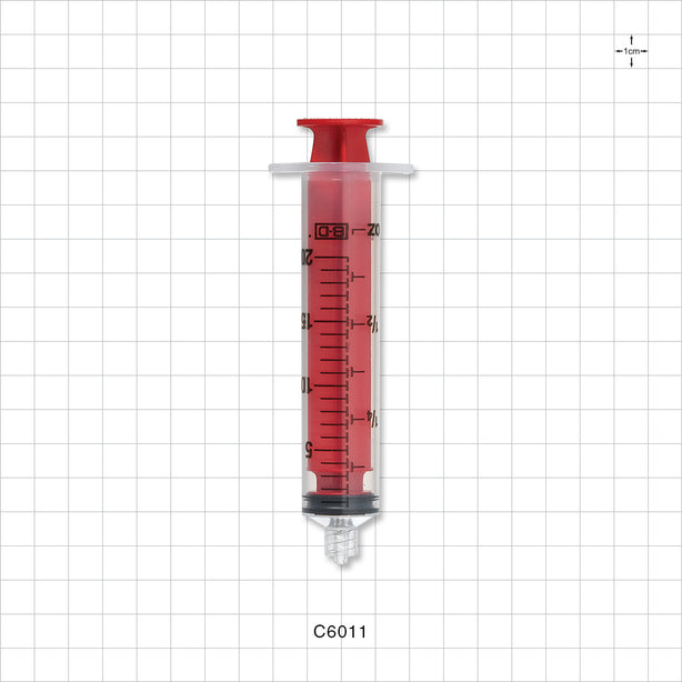 Syringe, Male Luer Lock, Red - 20 ml - C6011