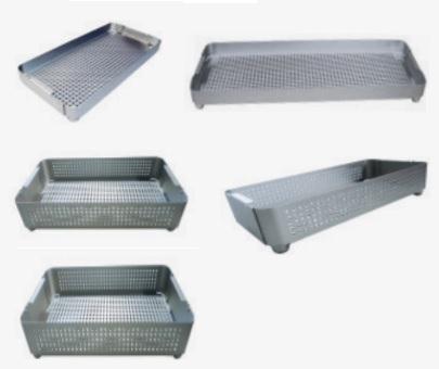 Case Medical / Narrow Perforated Mini Anodized Aluminum Insert Tray for Mini Container, 11.8" x 5.8" x 3" - ST03 - 1 Each