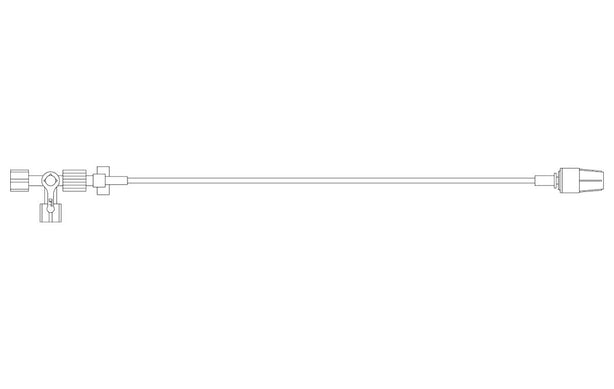 BD IV Extension Set with 3-Way Stopcock, Spin Male Luer Lock, 20", 3 mL Priming Volume, Non-DEHP - 25203 - 1 Each