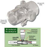 Vyaire RTC 22-D Adult Inline MDI Adapter, 22 mm Outer Diameter x 15 mm Inner Diameter, 50 per Pack - MDL-CFURTC22D - 50 Each
