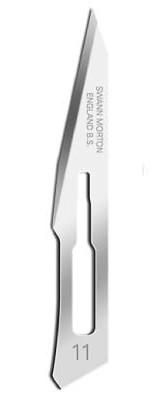 Swann-Morton Carbon Steel Scalpel Blades - 00SM11P - 100 Each - MDL-CIG00SM11P