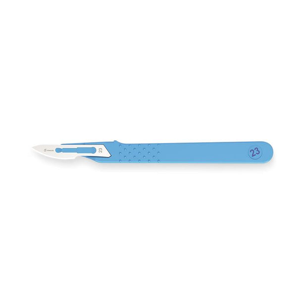 Swann Morton Swann-Morton Stainless-Steel Surgical Scalpel Blade, Disposable, Sterile, Shielded, #23 - 6610 - 10 Each