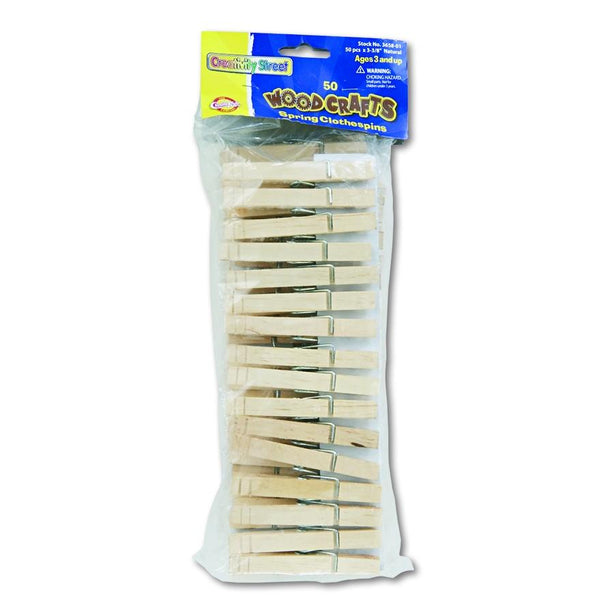 Pacon Corporation Wood Spring Clothespins - CKC365801