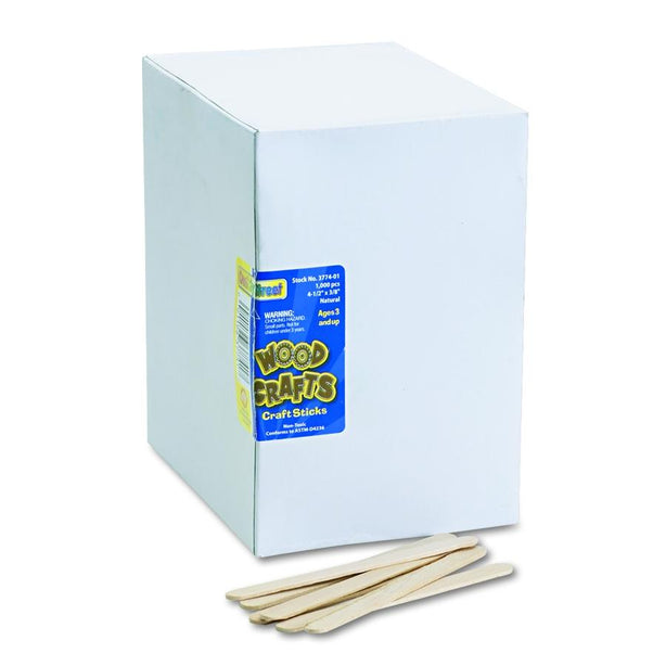 Chenille Kraft Wood Craft Sticks Pacon - 3774-01 - 1000 Each - MDL-CKC377401