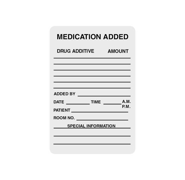 Centurion Labels: Medication Added Chart Label, 3" x 2", 500/Roll, Yellow CL538K 3.0 Roll-MDL-CL538K
