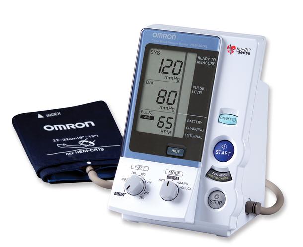 Omron HEM-907XL IntelliSense Digital Automatic Blood Pressure Monitor with 4 Cuffs (Size S, M, L, XL), AC Adapter, Air Tube, Battery Pack, Instruction Manual, Accessories - HEM-907XL - 1 Each
