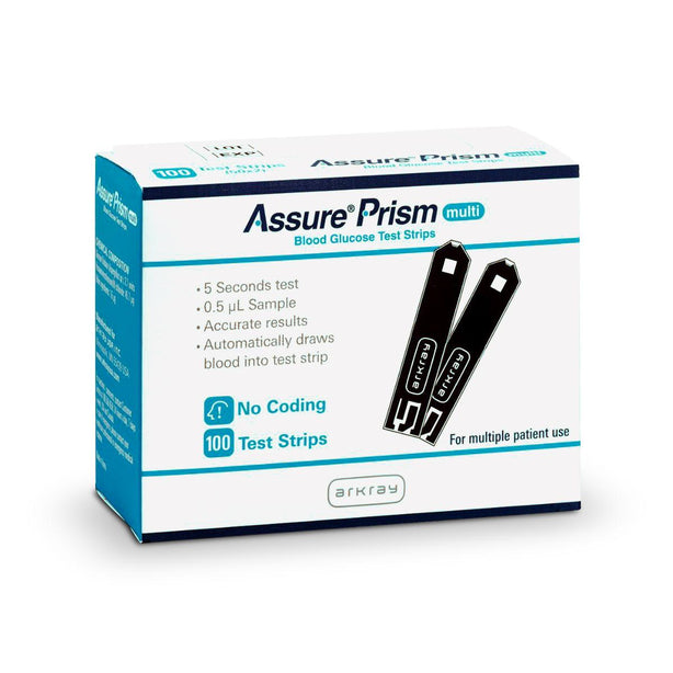 Arkray USA Multiblood System Blood Glucose Test Strips for Assure Prism Multi Meter, 100 per Bottle, 6 Bottles/Case - 530100 - 6 Bottle